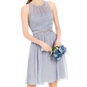 🕊ADRIANNA PAPELL🕊BELTED CHIFFON HALTER DRE…